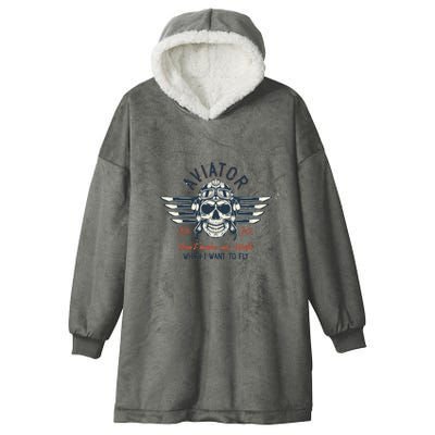 Pilot Skull Hooded Wearable Blanket