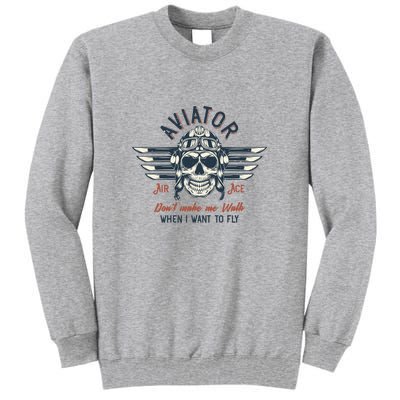 Pilot Skull Tall Sweatshirt