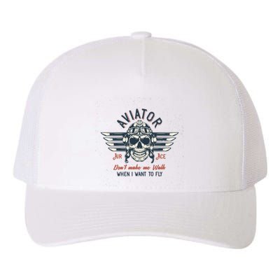 Pilot Skull Yupoong Adult 5-Panel Trucker Hat