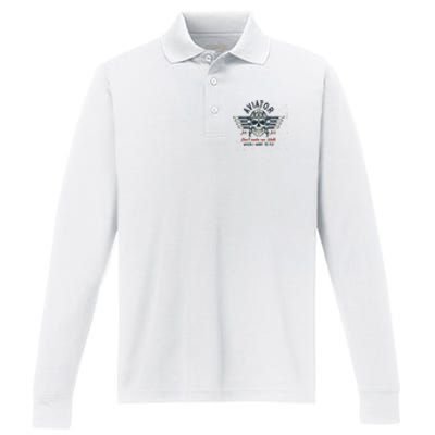 Pilot Skull Performance Long Sleeve Polo