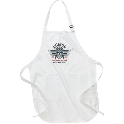 Pilot Skull Full-Length Apron With Pockets