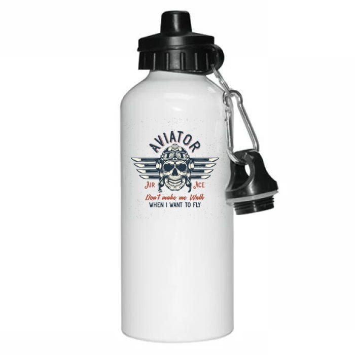 Pilot Skull Aluminum Water Bottle