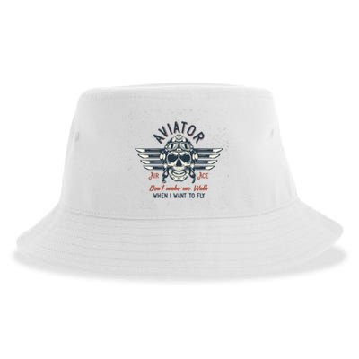 Pilot Skull Sustainable Bucket Hat