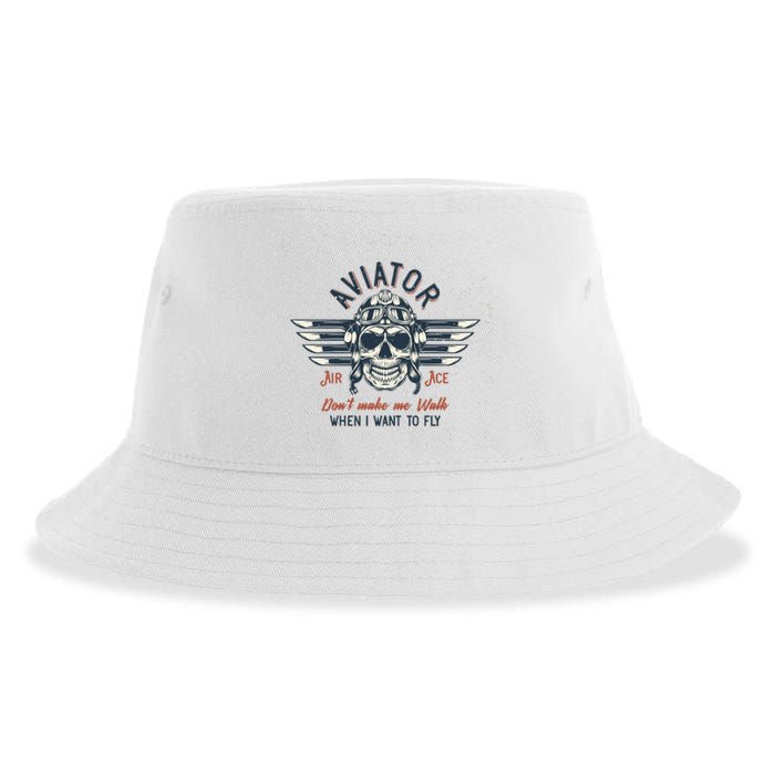 Pilot Skull Sustainable Bucket Hat