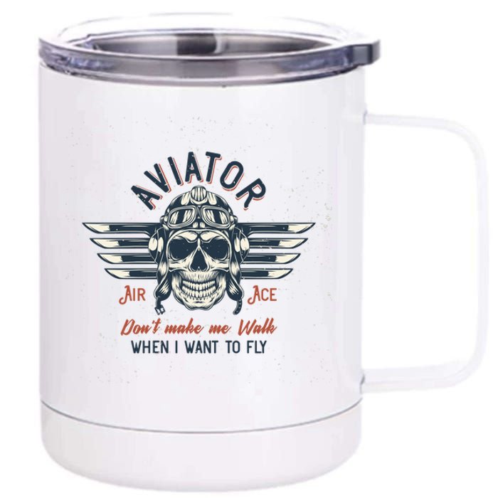 Pilot Skull 12 oz Stainless Steel Tumbler Cup