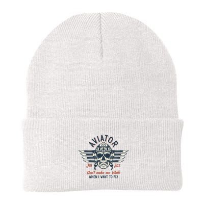 Pilot Skull Knit Cap Winter Beanie