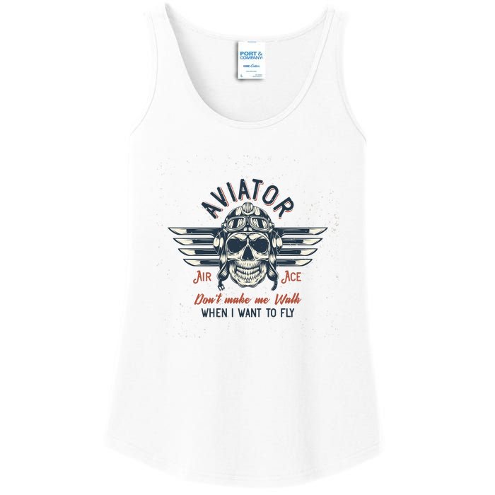 Pilot Skull Ladies Essential Tank