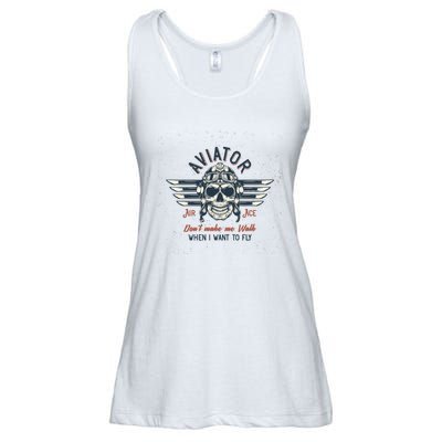 Pilot Skull Ladies Essential Flowy Tank