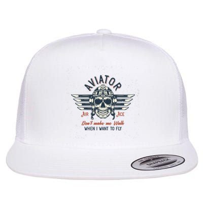 Pilot Skull Flat Bill Trucker Hat