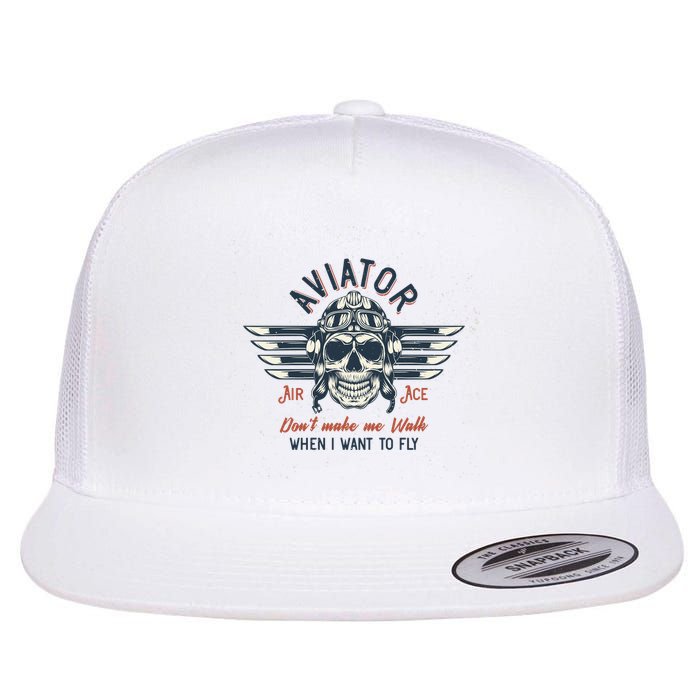 Pilot Skull Flat Bill Trucker Hat