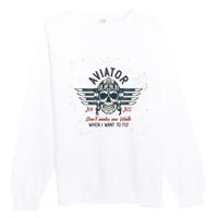 Pilot Skull Premium Crewneck Sweatshirt