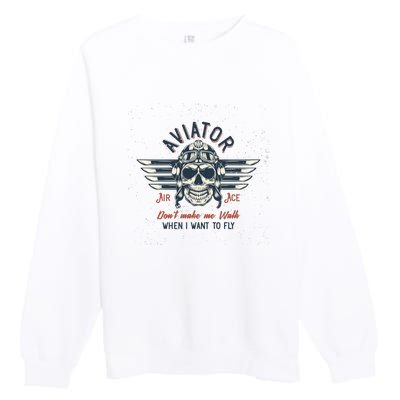 Pilot Skull Premium Crewneck Sweatshirt