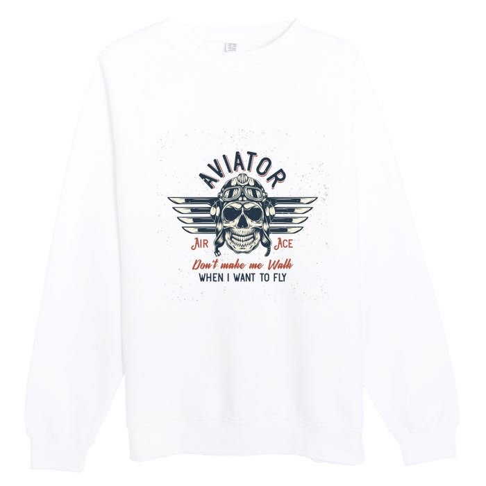 Pilot Skull Premium Crewneck Sweatshirt