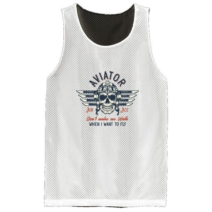 Pilot Skull Mesh Reversible Basketball Jersey Tank