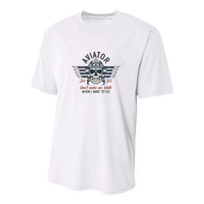 Pilot Skull Youth Performance Sprint T-Shirt