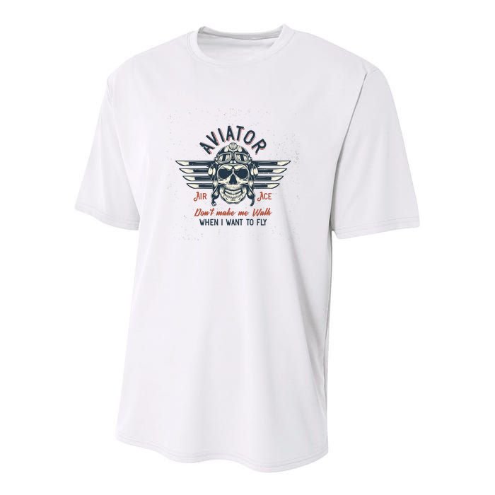 Pilot Skull Youth Performance Sprint T-Shirt