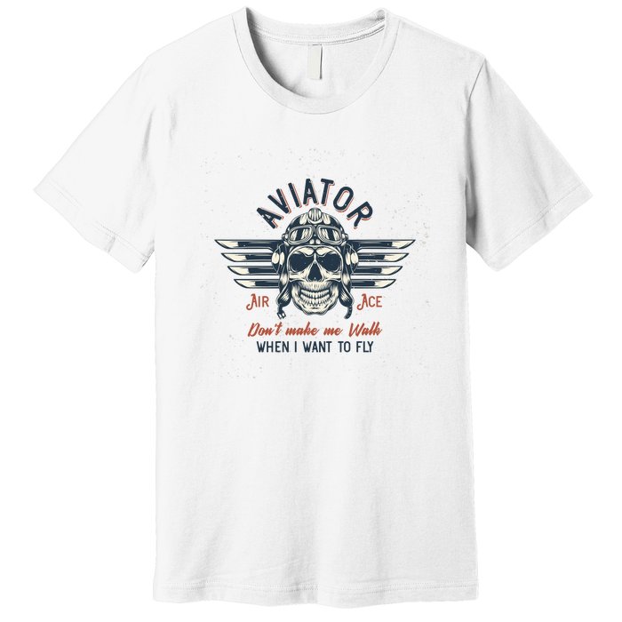 Pilot Skull Premium T-Shirt