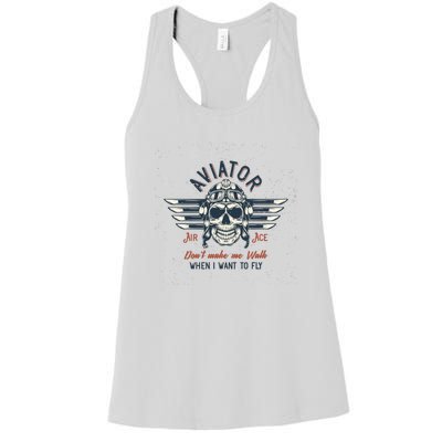 Pilot Skull Women's Racerback Tank