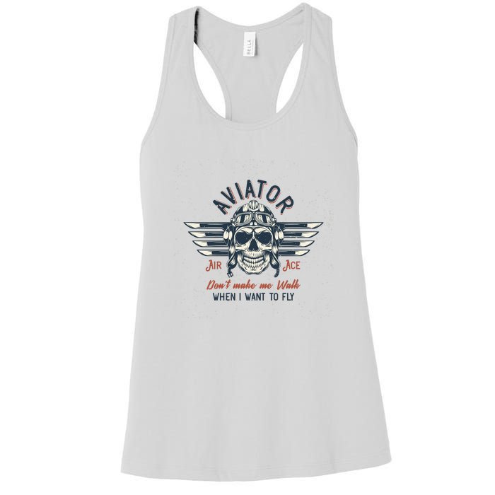 Pilot Skull Women's Racerback Tank