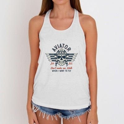 Pilot Skull Women's Knotted Racerback Tank