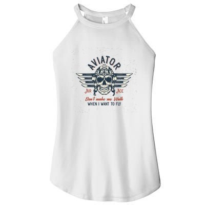 Pilot Skull Women's Perfect Tri Rocker Tank