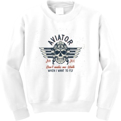 Pilot Skull Kids Sweatshirt