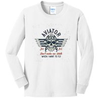 Pilot Skull Kids Long Sleeve Shirt