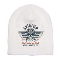 Pilot Skull Short Acrylic Beanie