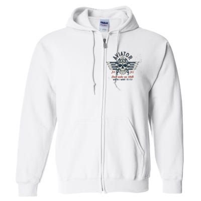 Pilot Skull Full Zip Hoodie