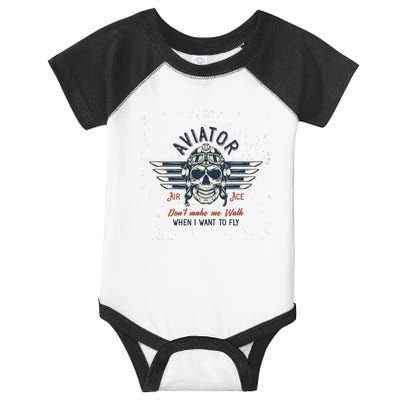 Pilot Skull Infant Baby Jersey Bodysuit