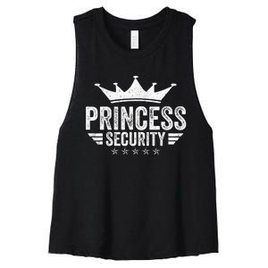 Princess Security Parents Dads Moms Funny Halloween Costume Women's Racerback Cropped Tank