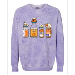 Pumpkin Spice Propofol Ativan Versed Haldol Nurse Halloween Colorblast Crewneck Sweatshirt