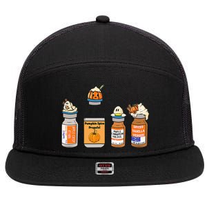 Pumpkin Spice Propofol Ativan Versed Haldol Nurse Halloween 7 Panel Mesh Trucker Snapback Hat