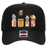 Pumpkin Spice Propofol Ativan Versed Haldol Nurse Halloween High Crown Mesh Back Trucker Hat