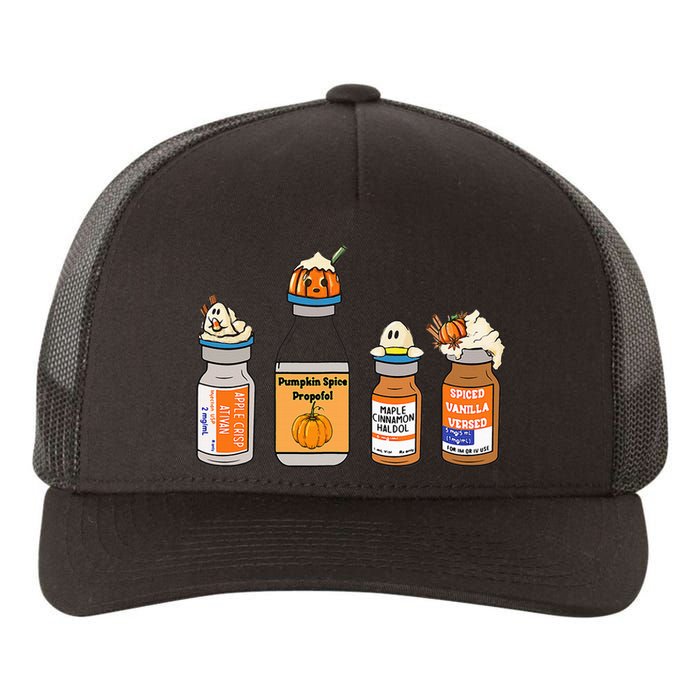 Pumpkin Spice Propofol Ativan Versed Haldol Nurse Halloween Yupoong Adult 5-Panel Trucker Hat