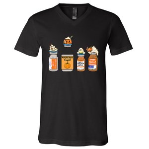 Pumpkin Spice Propofol Ativan Versed Haldol Nurse Halloween V-Neck T-Shirt