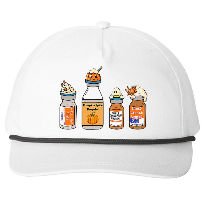 Pumpkin Spice Propofol Ativan Versed Haldol Nurse Halloween Snapback Five-Panel Rope Hat