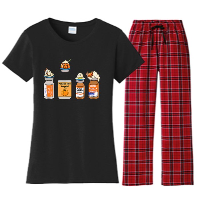 Pumpkin Spice Propofol Ativan Versed Haldol Nurse Halloween Women's Flannel Pajama Set