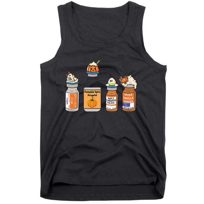 Pumpkin Spice Propofol Ativan Versed Haldol Nurse Halloween Tank Top