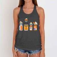 Pumpkin Spice Propofol Ativan Versed Haldol Nurse Halloween Women's Knotted Racerback Tank