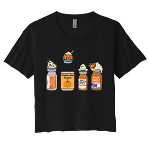 Pumpkin Spice Propofol Ativan Versed Haldol Nurse Halloween Women's Crop Top Tee