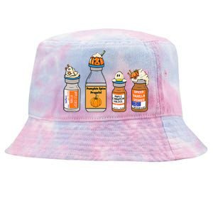 Pumpkin Spice Propofol Ativan Versed Haldol Nurse Halloween Tie-Dyed Bucket Hat