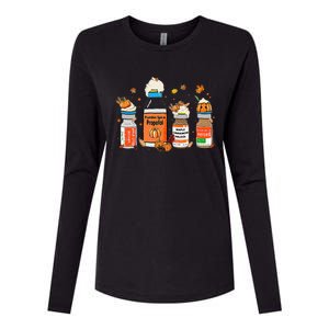 Pumpkin Spice Propofol Ativan Versed Haldol Halloween Nurse Womens Cotton Relaxed Long Sleeve T-Shirt