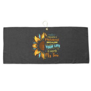 Phlebotomist Sunflower Phlebotomy Technician Large Microfiber Waffle Golf Towel