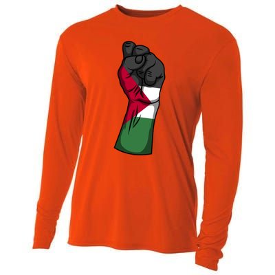 Palestine Strong Protest Fist Palestinian Free Palestine Cool Gift Cooling Performance Long Sleeve Crew