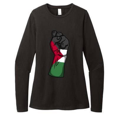 Palestine Strong Protest Fist Palestinian Free Palestine Cool Gift Womens CVC Long Sleeve Shirt