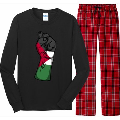 Palestine Strong Protest Fist Palestinian Free Palestine Cool Gift Long Sleeve Pajama Set