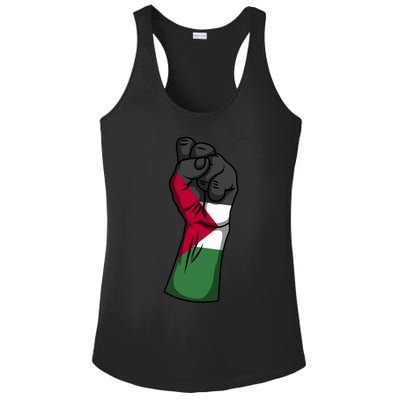 Palestine Strong Protest Fist Palestinian Free Palestine Cool Gift Ladies PosiCharge Competitor Racerback Tank