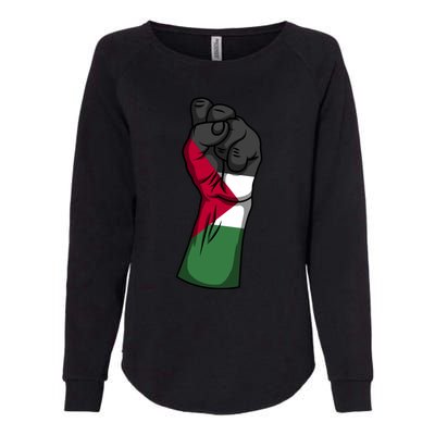 Palestine Strong Protest Fist Palestinian Free Palestine Cool Gift Womens California Wash Sweatshirt