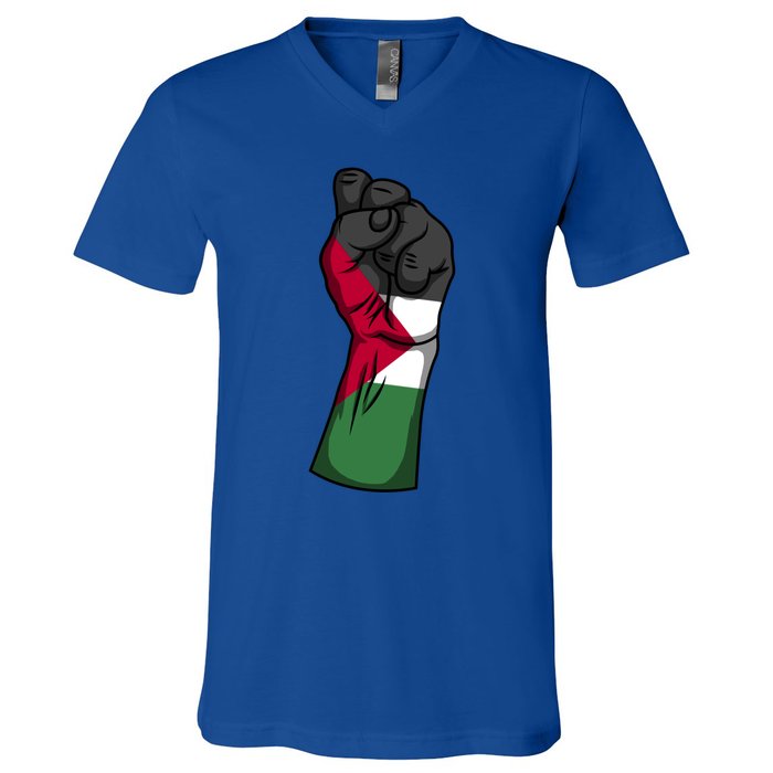 Palestine Strong Protest Fist Palestinian Free Palestine Cool Gift V-Neck T-Shirt